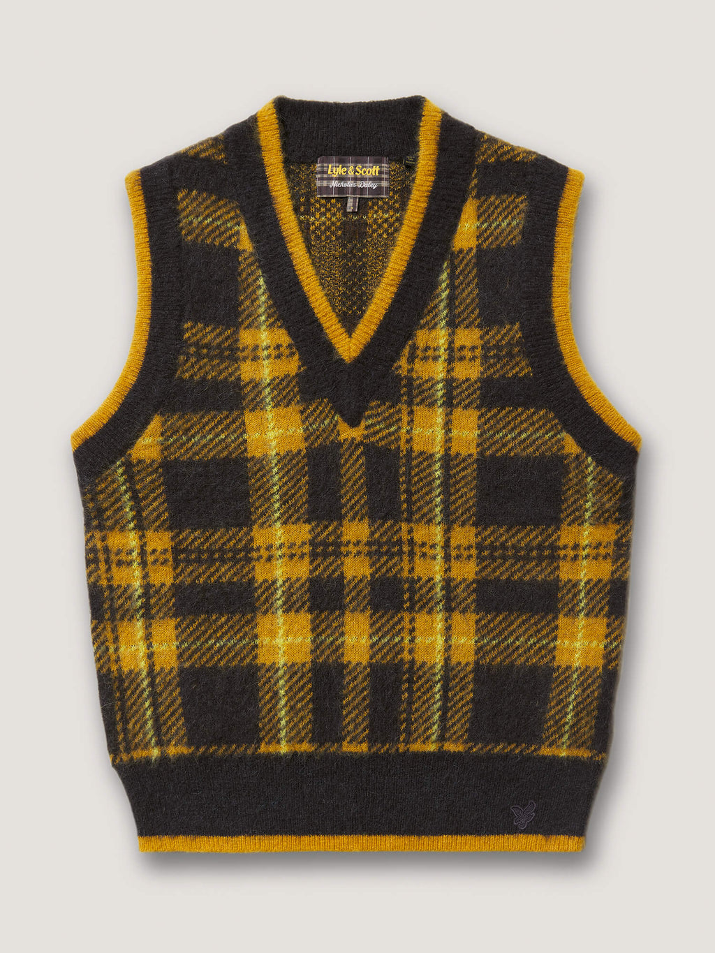 KNITTED TARTAN VEST - ANNIVERSARY GOLD – Nicholas Daley
