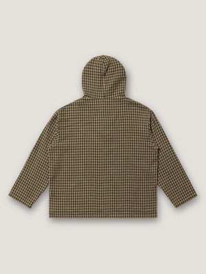 HOODED PULLOVER - BROWN CHECK