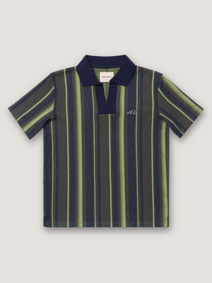 RUGBY STRIPED POLO - NAVY / MINT