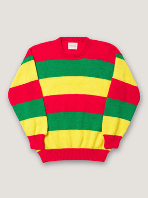 SLYGO STRIPE CREWNECK - RED / GREEN / YELLOW