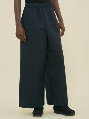 WIDE LEG TROUSER - REVERSE SATEEN