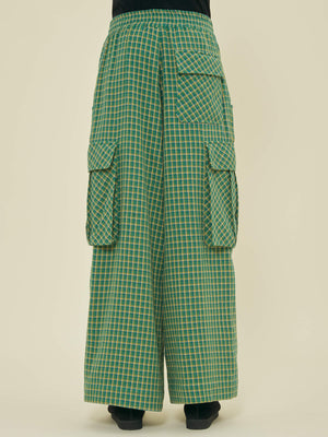 WIDE LEG CARGO PANT - DOUBLE FACED COTTON