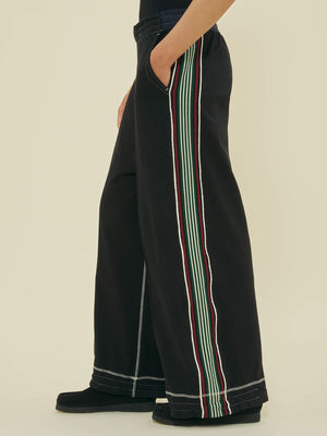 WIDE LEG TRACK PANT - COTTON PIQUE