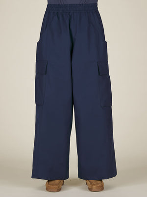 WIDE LEG CARGO PANT - NAVY