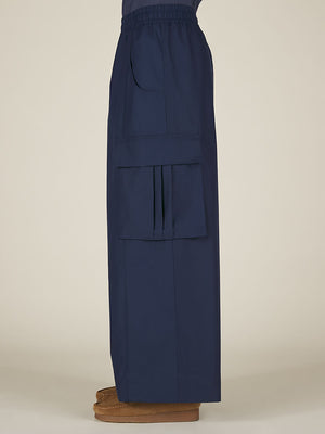 WIDE LEG CARGO PANT - NAVY