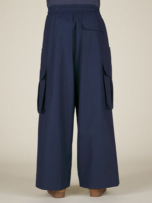 WIDE LEG CARGO PANT - NAVY