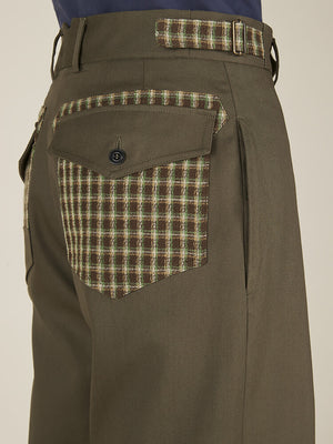 2 POCKET STRAIGHT LEG TROUSER - OLIVE