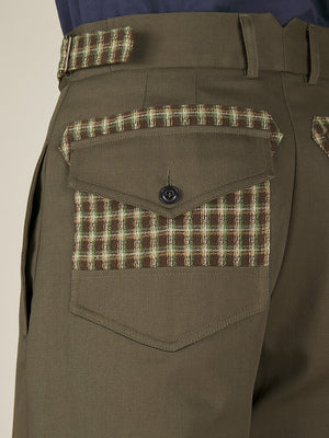 2 POCKET STRAIGHT LEG TROUSER - OLIVE