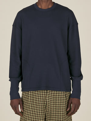WAFFLE CREWNECK - NAVY