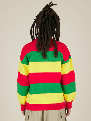 SLYGO STRIPE CREWNECK - RED / GREEN / YELLOW