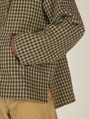 HOODED PULLOVER - BROWN CHECK