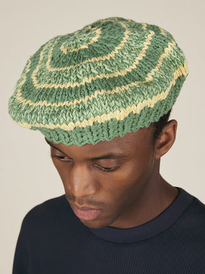 HAND KNITTED BERET -  MINT