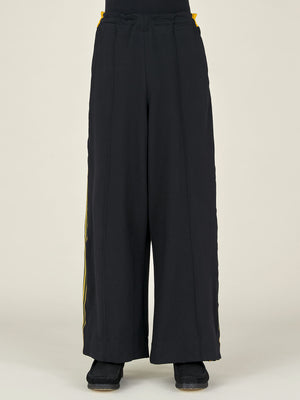 WIDE LEG TRACK PANT - BLACK