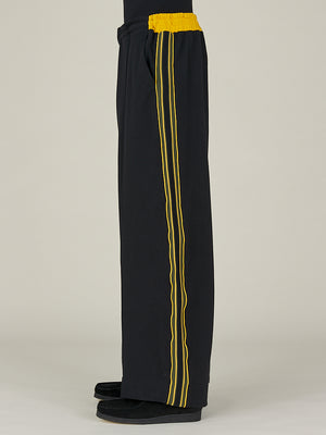 WIDE LEG TRACK PANT - BLACK