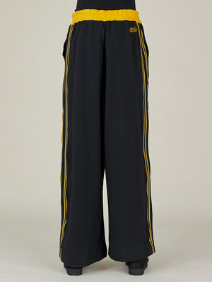 WIDE LEG TRACK PANT - BLACK