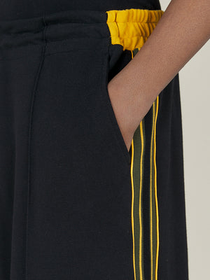 WIDE LEG TRACK PANT - BLACK