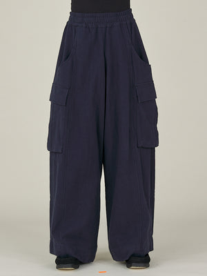 WIDE LEG CARGO PANT - BRUSHED FLANNEL