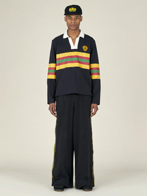 STRIPE RUGBY TOP - BLACK