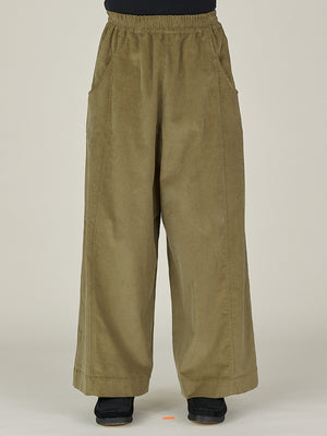 WIDE LEG TROUSER - OLIVE CORDUROY
