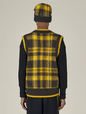 KNITTED TARTAN VEST - ANNIVERSARY GOLD