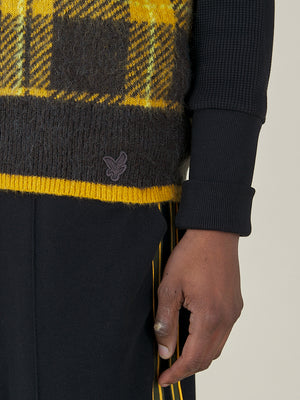 KNITTED TARTAN VEST - ANNIVERSARY GOLD