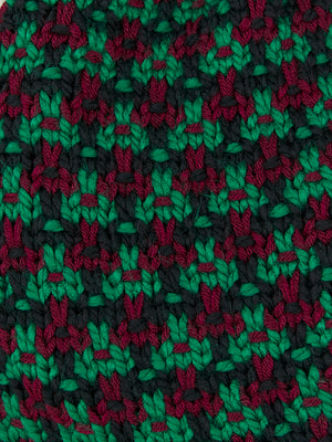HAND KNITTED SLING TOTE BAG - BLACK/GREEN