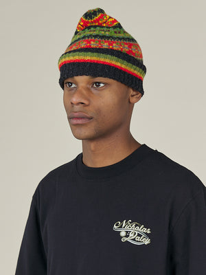 FAIR ISLE KNIT HAT - MIX COLOUR