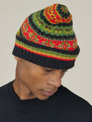 FAIR ISLE KNIT HAT - MIX COLOUR