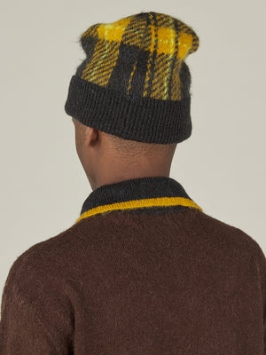 KNITTED TARTAN BEANIE - ANNIVERSARY GOLD