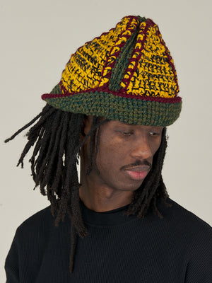 HAND KNITTED BUCKET HAT - OLIVE