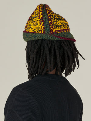 HAND KNITTED BUCKET HAT - OLIVE