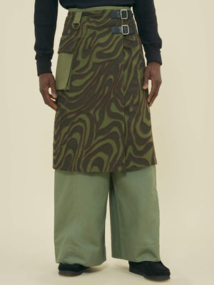 WRAP KILT - CAMO JACQUARD / DRY WAXED COTTON