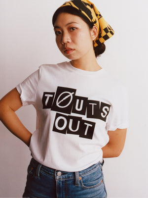 WOVEN RHTYHMS TOUTS OUT TEE - WHITE