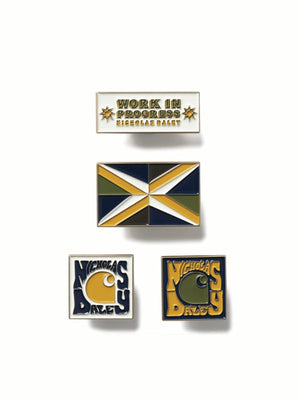 CARHARTT WIP X NICHOLAS DALEY ENAMEL PIN BADGES - MULTICOLOUR