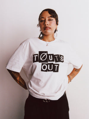 WOVEN RHTYHMS TOUTS OUT TEE - WHITE