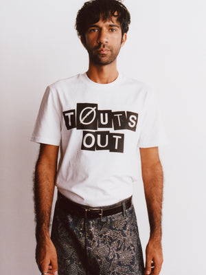 WOVEN RHTYHMS TOUTS OUT TEE - WHITE