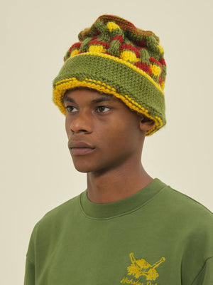 HAND KNITTED ROOTS HAT - ACRYLIC WOOL