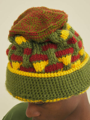 HAND KNITTED ROOTS HAT - ACRYLIC WOOL