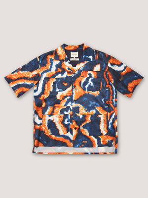 SUMINIGASHI ALOHA SHIRT - NAVY / ORANGE
