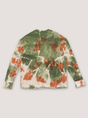 TIE-DYE CREW NECK WAFFLE - OLIVE GREEN / COPPER / ECRU