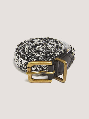 Hand Crochet Belt - Black / Ecru