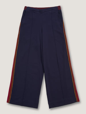 WIDE LEG TRACK PANT - NAVY