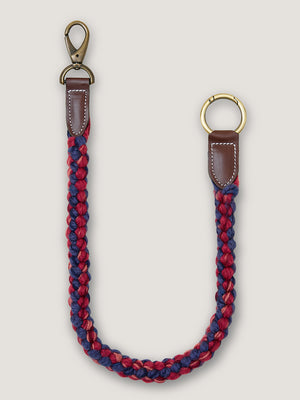 Hand Crocheted Lanyard - Navy / Burgundy / Pink