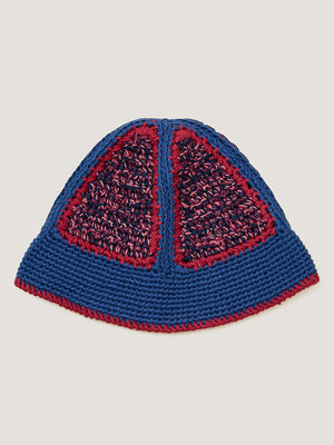 HAND CROCHET BUCKET HAT -BURGUNDY / NAVY / SIENNA