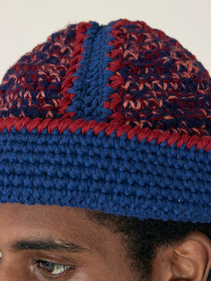 HAND CROCHET BUCKET HAT -BURGUNDY / NAVY / SIENNA