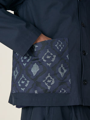 3 POCKET COLLARED CARDIGAN - NAVY