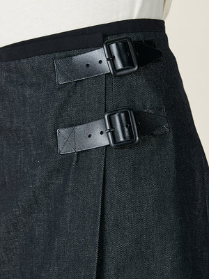 WRAP KILT - BLACK DENIM