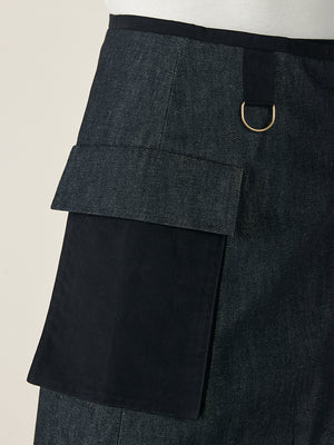 WRAP KILT - BLACK DENIM