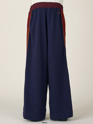 WIDE LEG TRACK PANT - NAVY
