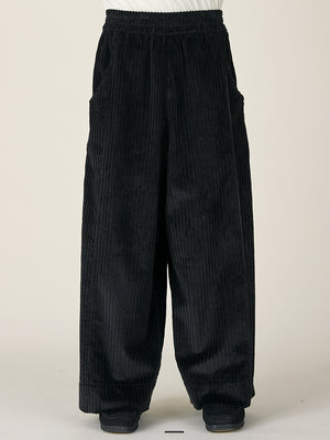 WIDE LEG TROUSER BLACK CORDUROY